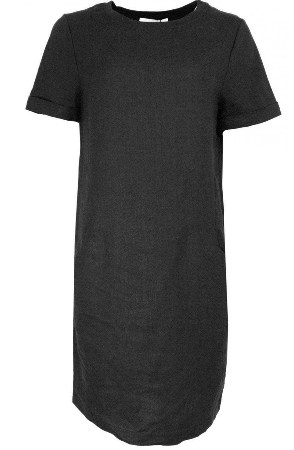 Black Linen Shift Dress