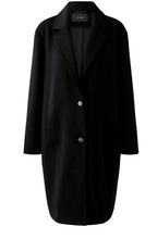 Black Luxury Scuba Jersey Mid Length Coat