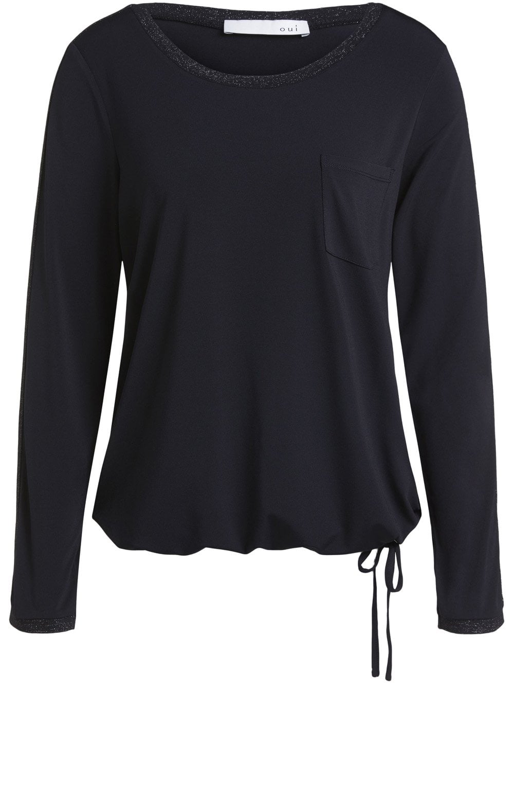 Black Metallic Detailed Top