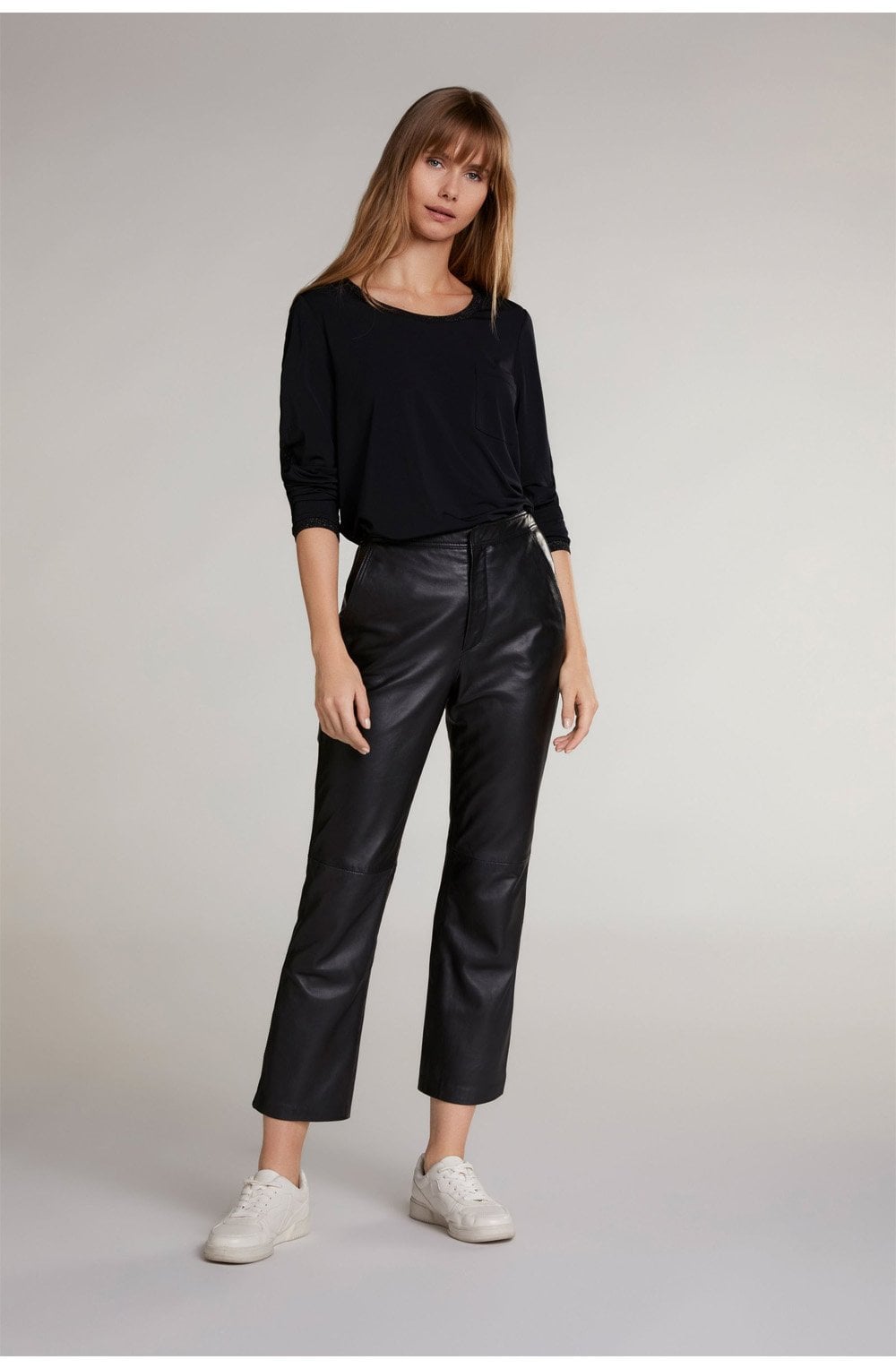 Black Metallic Detailed Top