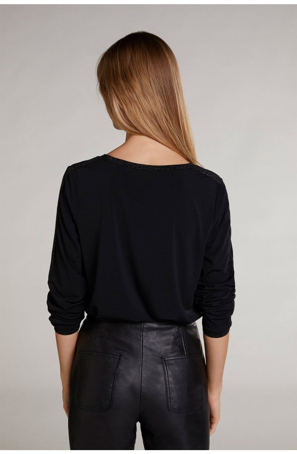 Black Metallic Detailed Top