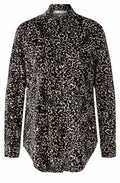 Black Off White Animal Print Jersey Blouse