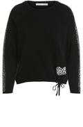 Black Patterned Detailed Jumper