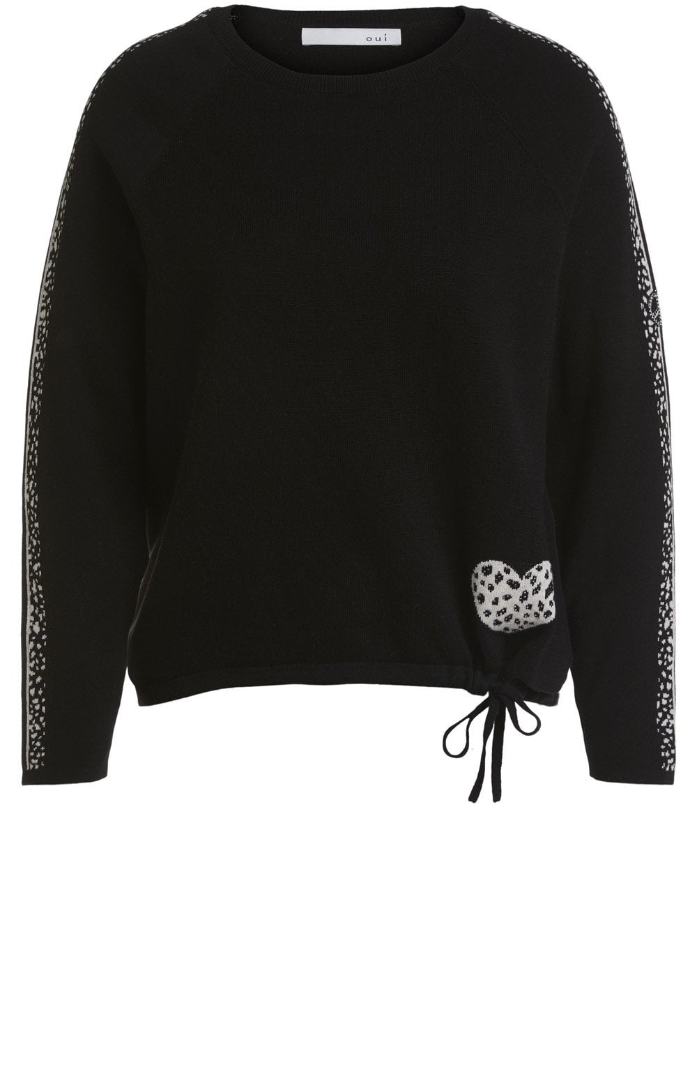 Black Patterned Detailed Jumper
