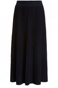 Black Pleated Midi Skirt