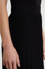 Black Pleated Midi Skirt