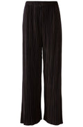 Black Pleated Wide Leg Trousers