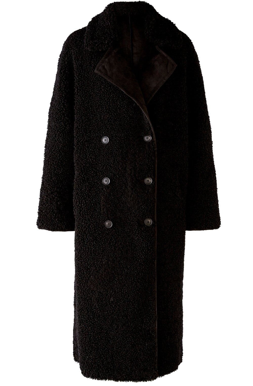 Black Reversible Sheepskin Style Coat