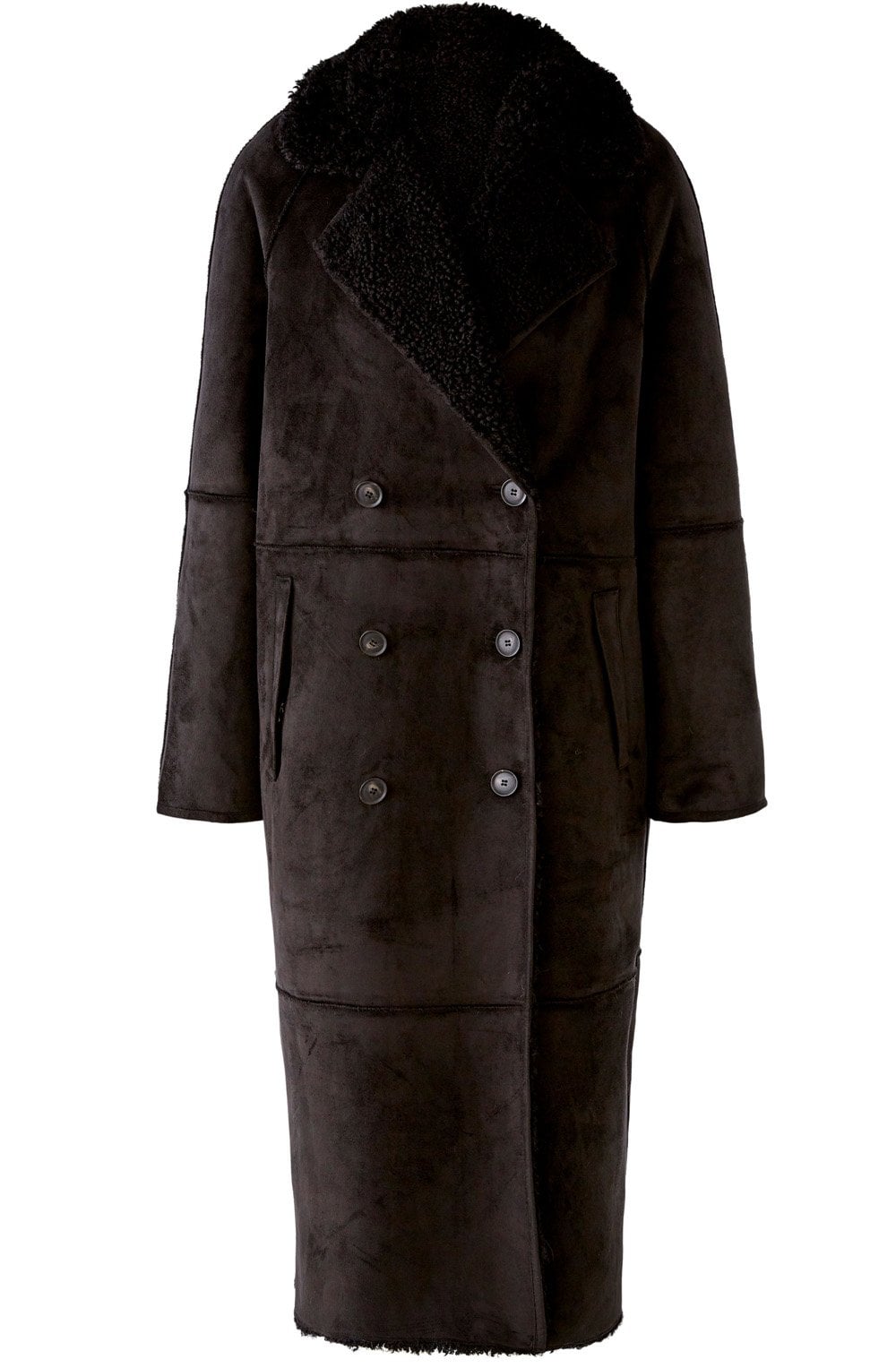 Black Reversible Sheepskin Style Coat