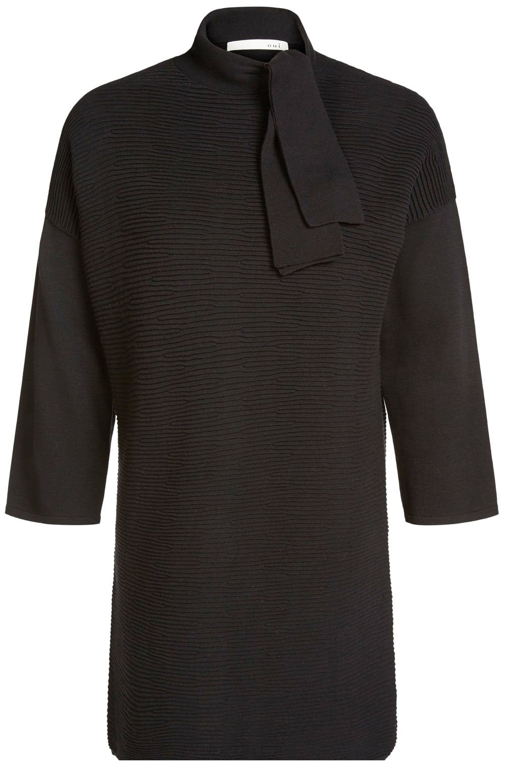 Black Ribbed Knit Dress