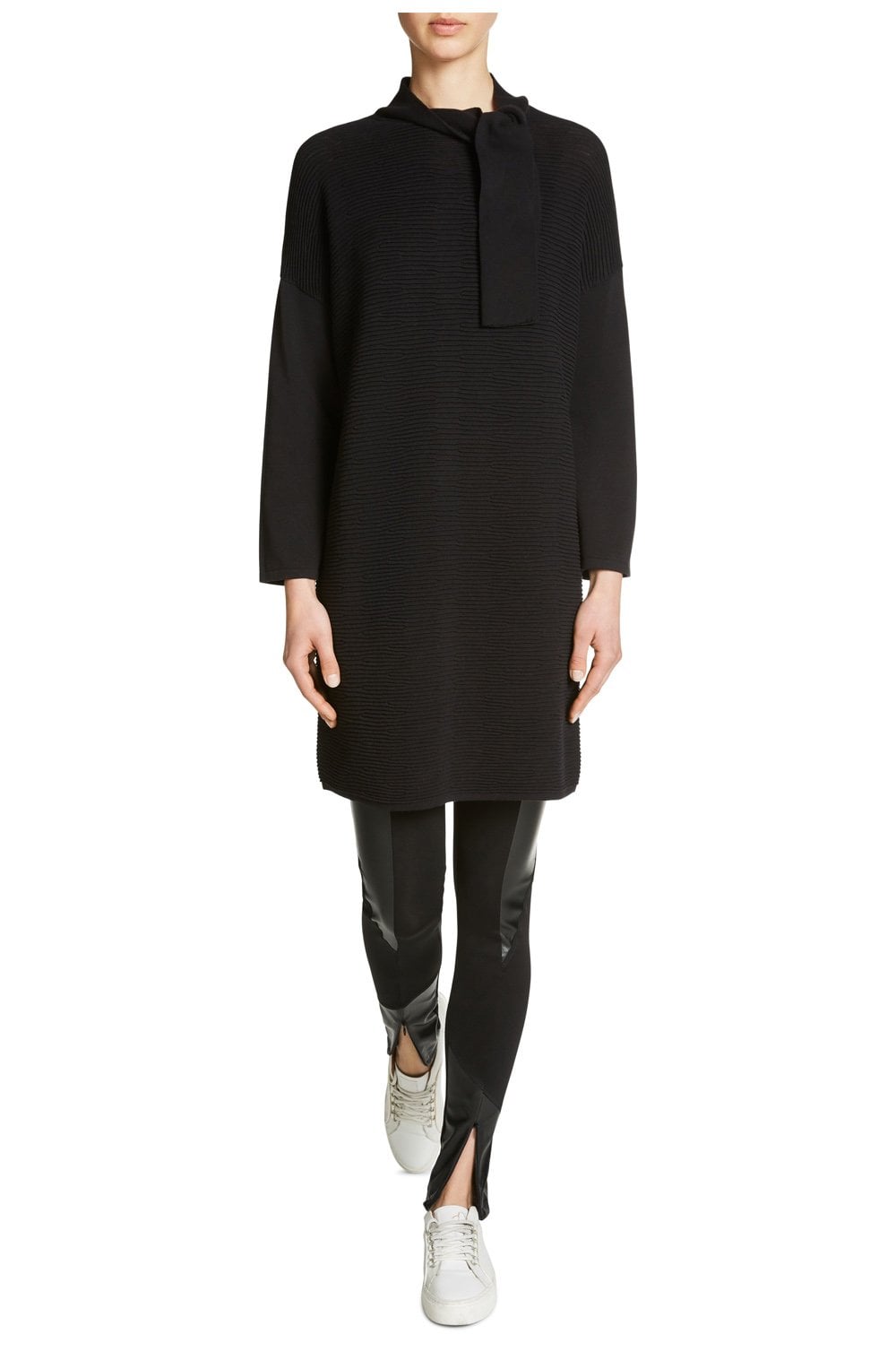 Black Ribbed Knit Dress