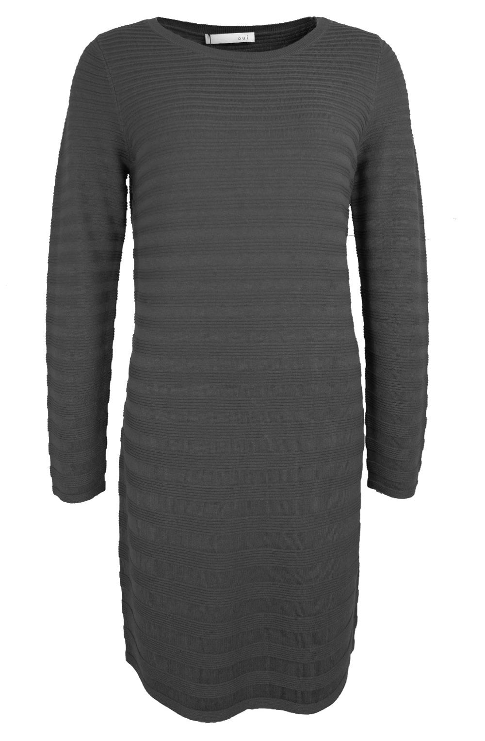 Black Ribbed Knit Dress