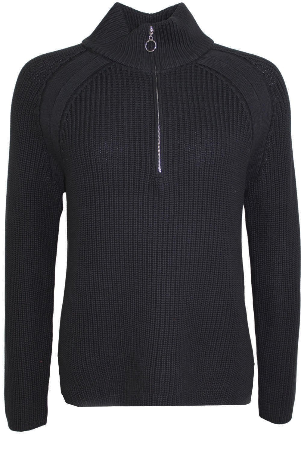 Black Ribbed Knit Jumper