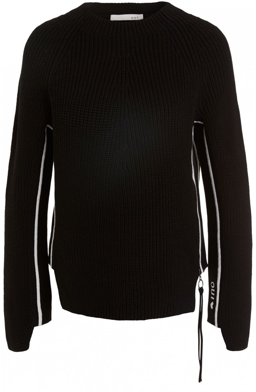 Black Ribbed Knit Jumper