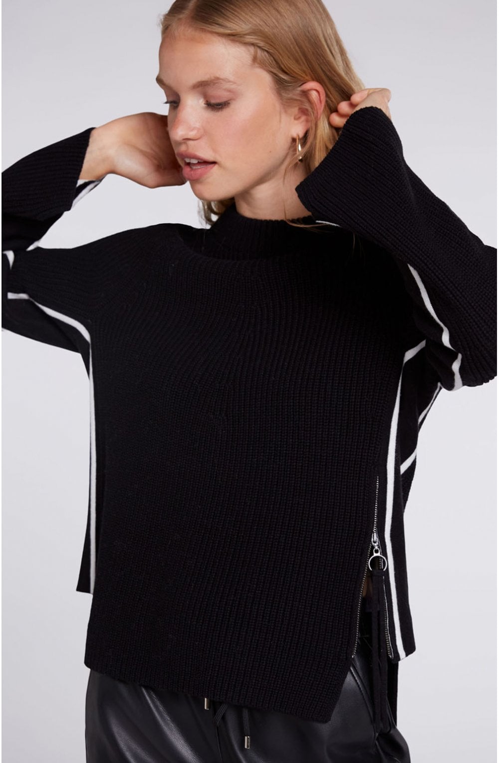 Black Ribbed Knit Jumper