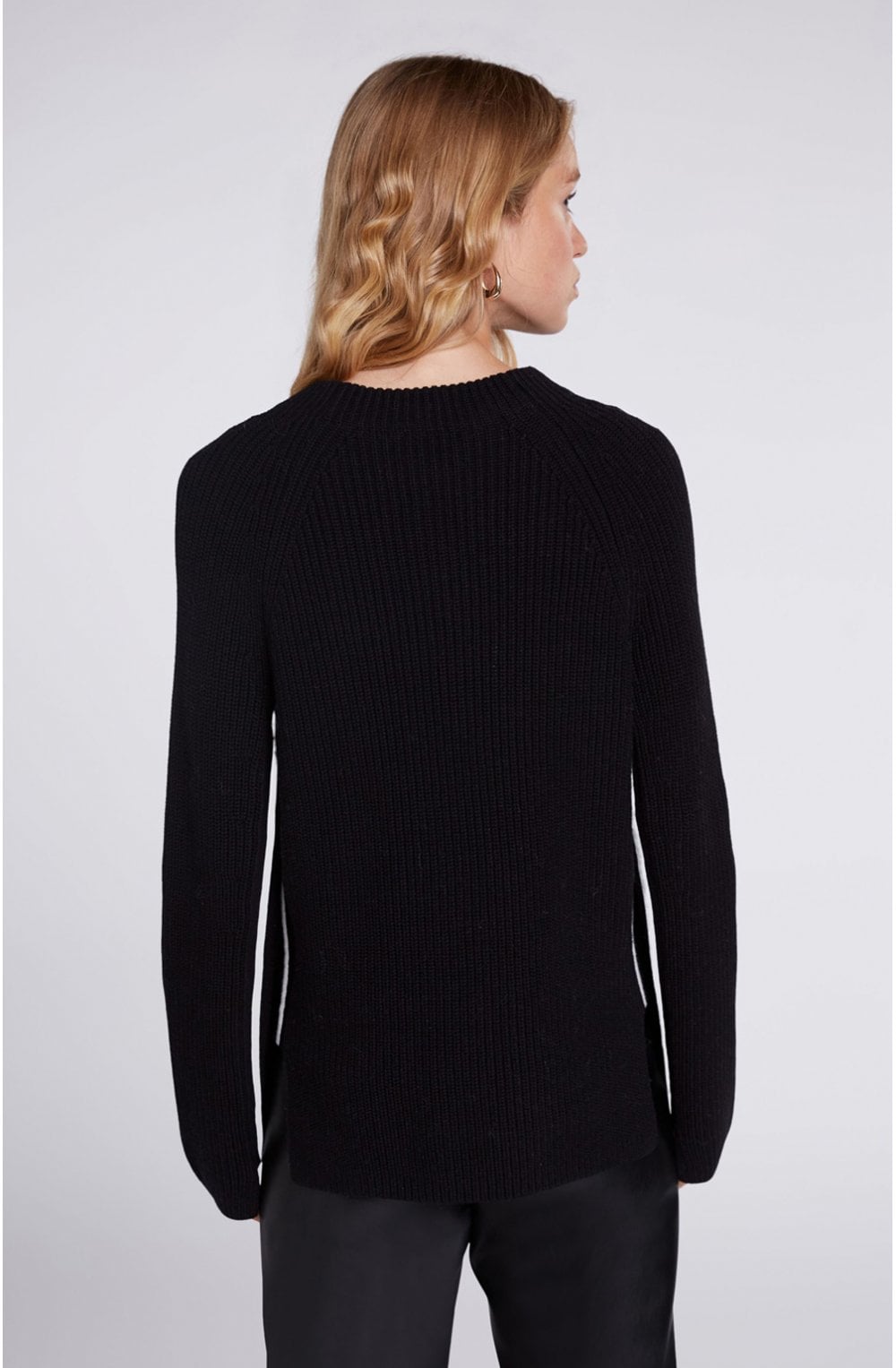 Black Ribbed Knit Jumper
