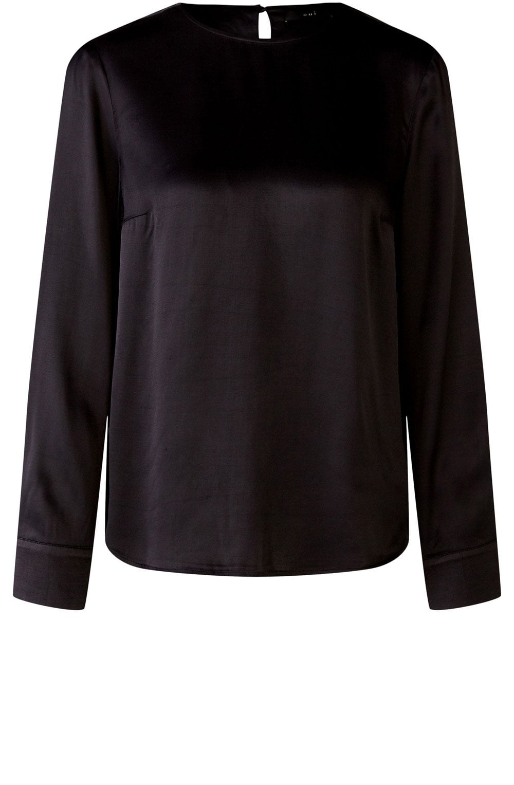Black Satin Slip On Blouse
