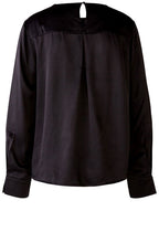 Black Satin Slip On Blouse