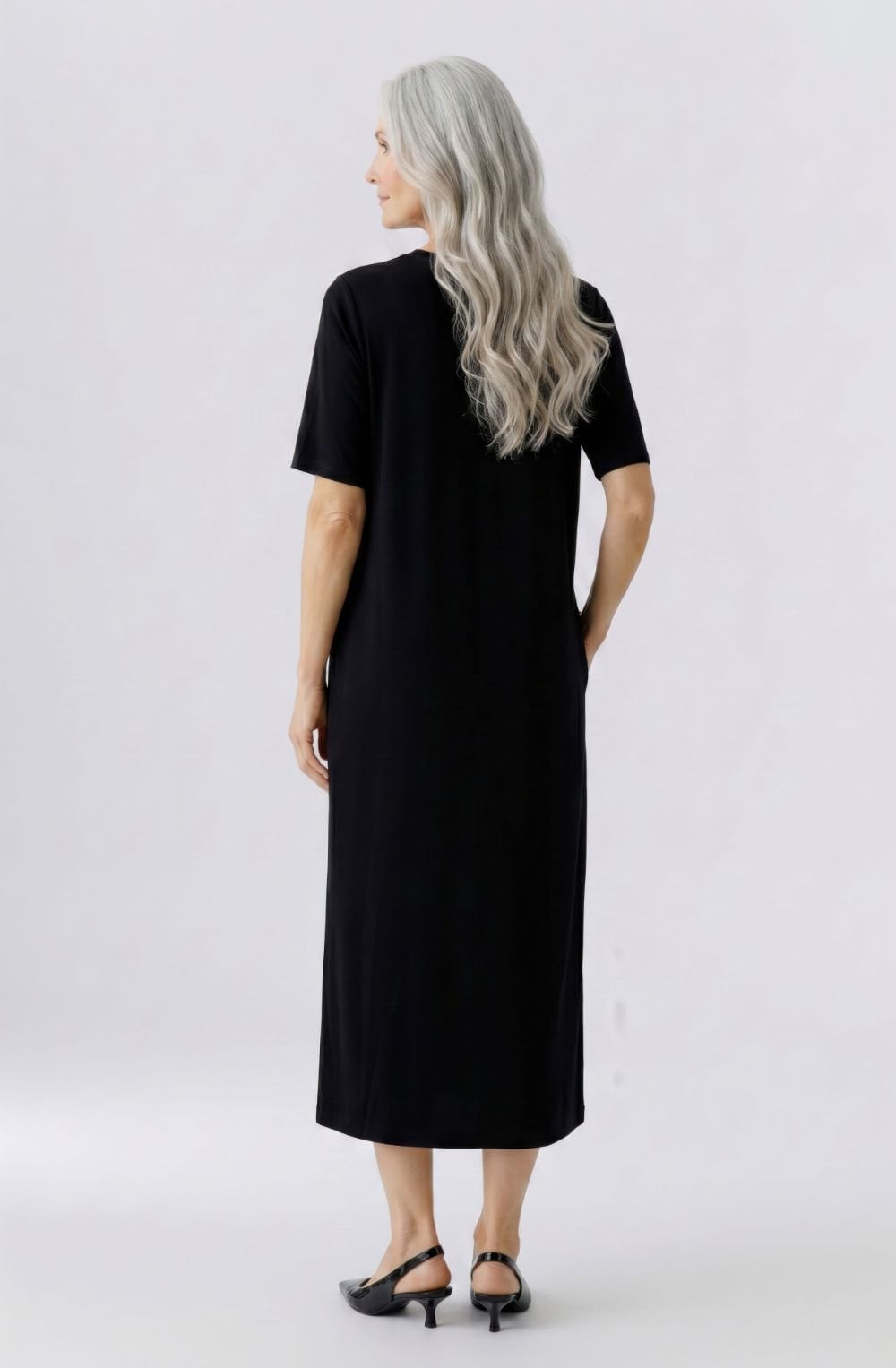 Black Scuba Jersey Straight Fit Dress