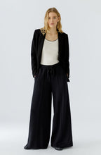 Black Scuba Jersey Wide Leg Trousers