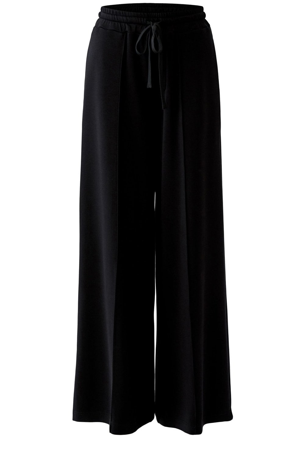 Black Scuba Jersey Wide Leg Trousers