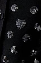 Black Sequin Polka Dot Shortened Cardigan