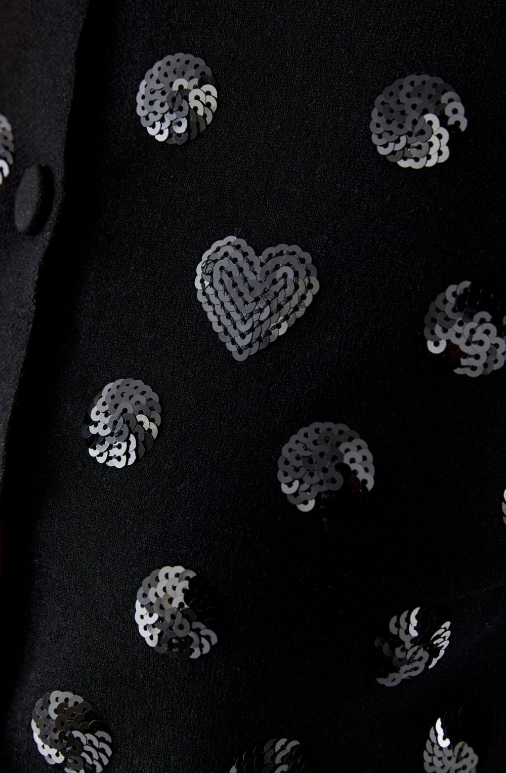 Black Sequin Polka Dot Shortened Cardigan