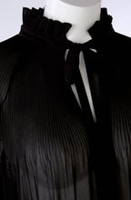 Black Sheer Pleated Blouse