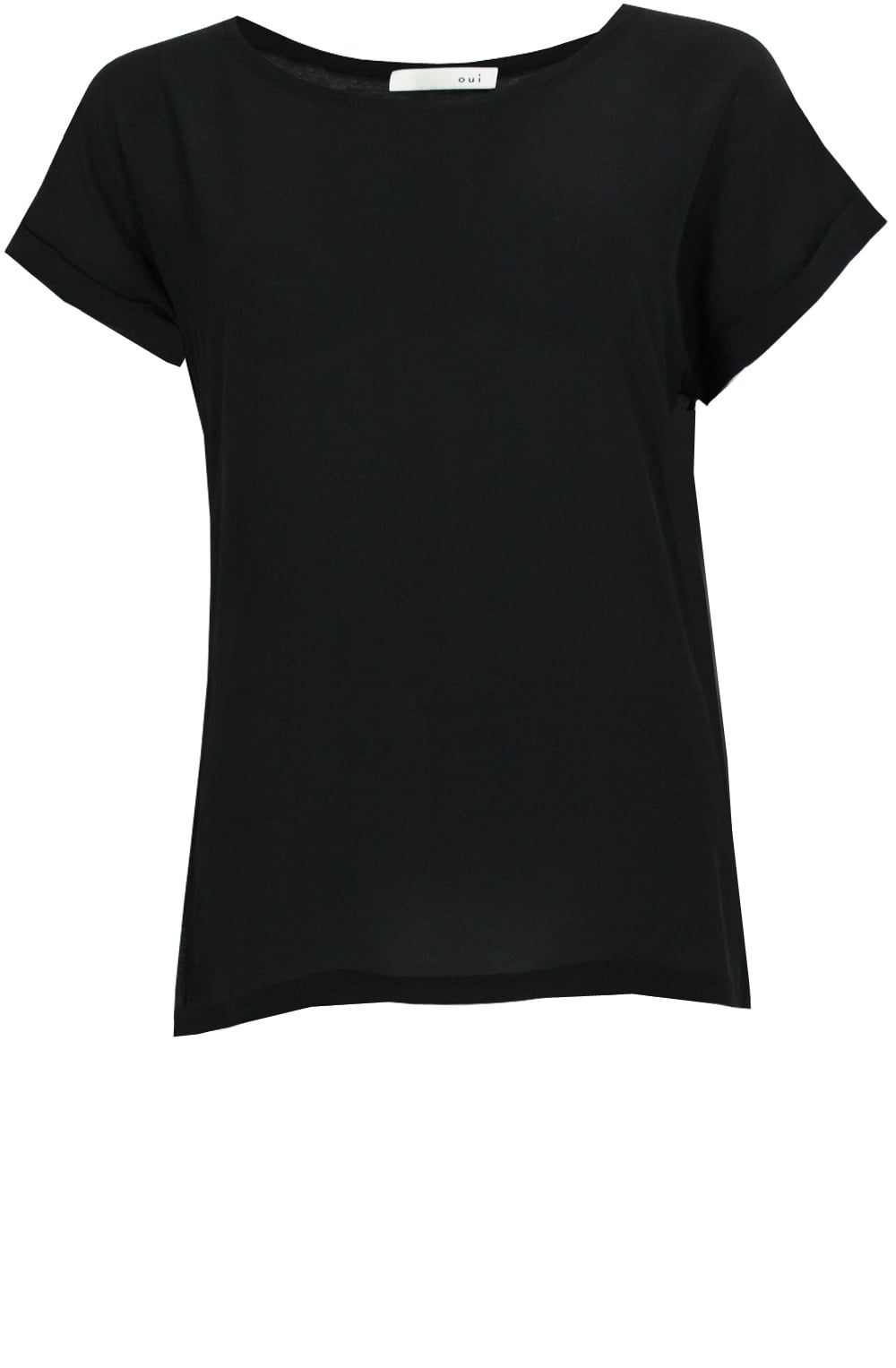 Black Silk Front Top