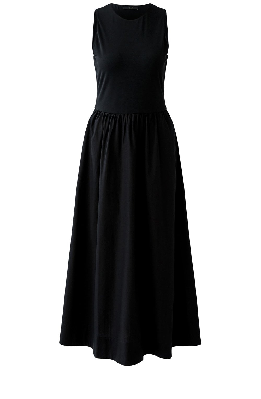 Black Silk Touch and Cotton Skirt Maxi Dress