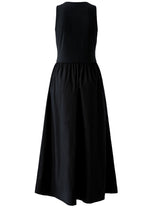 Black Silk Touch and Cotton Skirt Maxi Dress