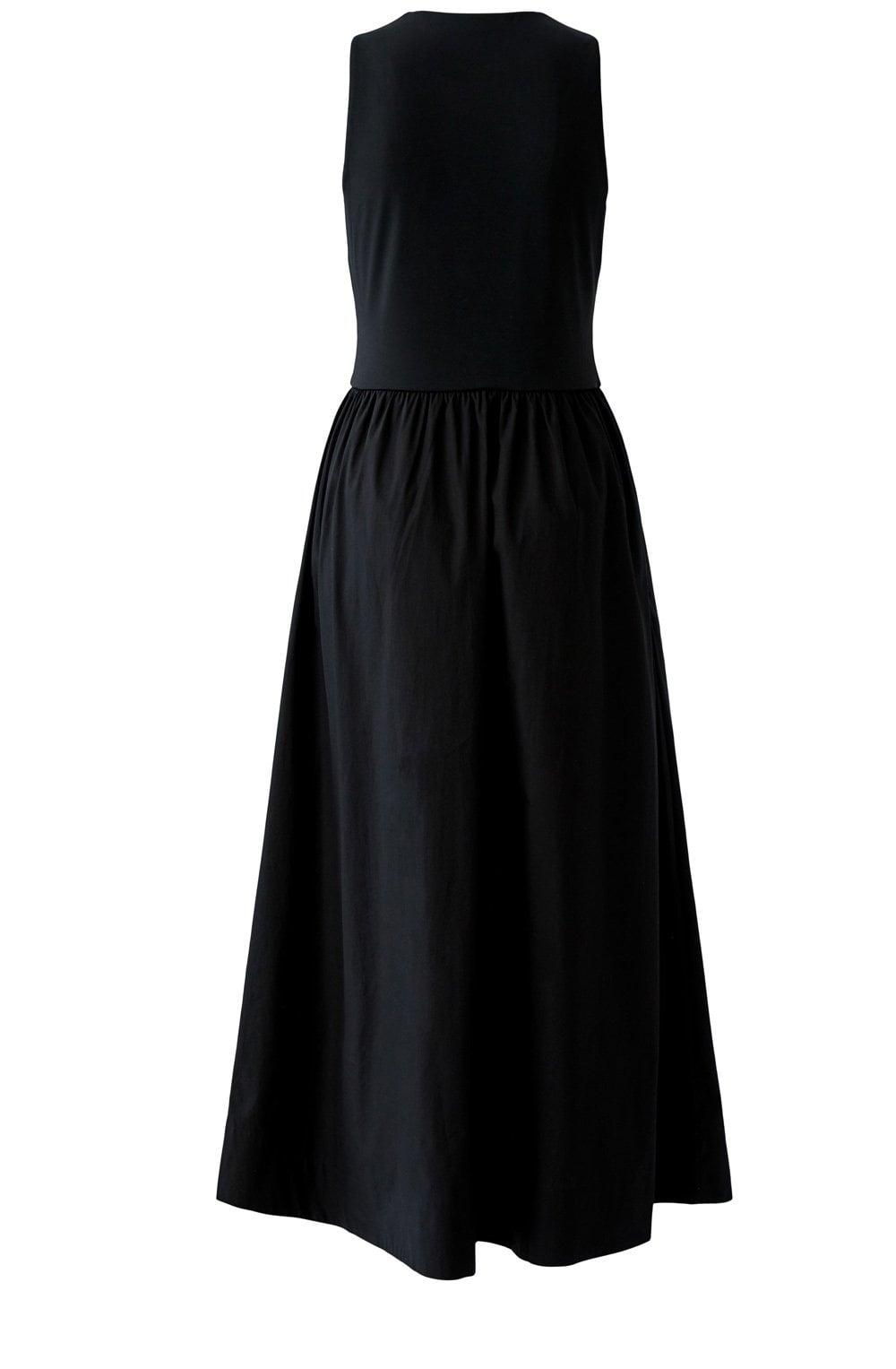 Black Silk Touch and Cotton Skirt Maxi Dress