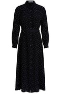 Black Spot Print Shirt Dress