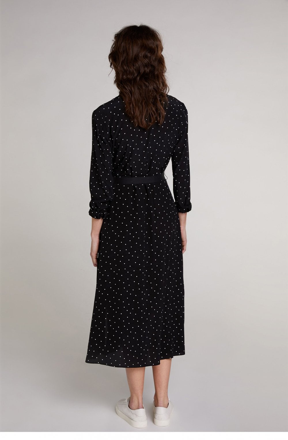 Black Spot Print Shirt Dress