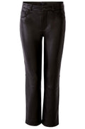 Black Straight Leg Leather Trousers
