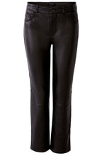 Black Straight Leg Leather Trousers