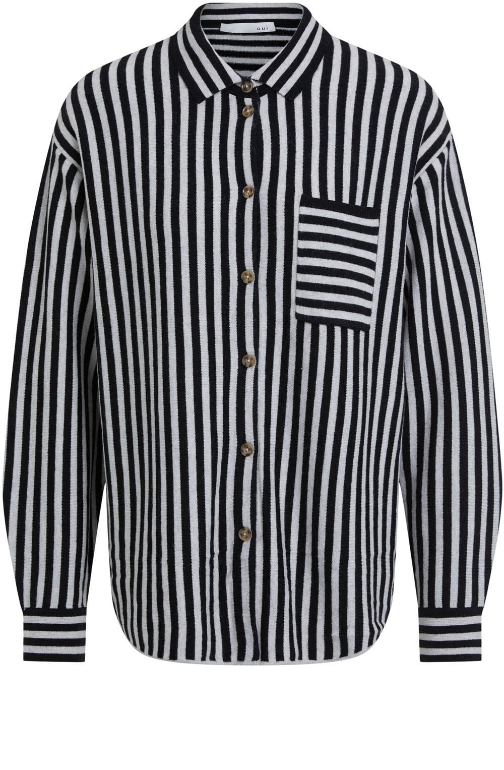 Black Striped Soft Knit Shirt