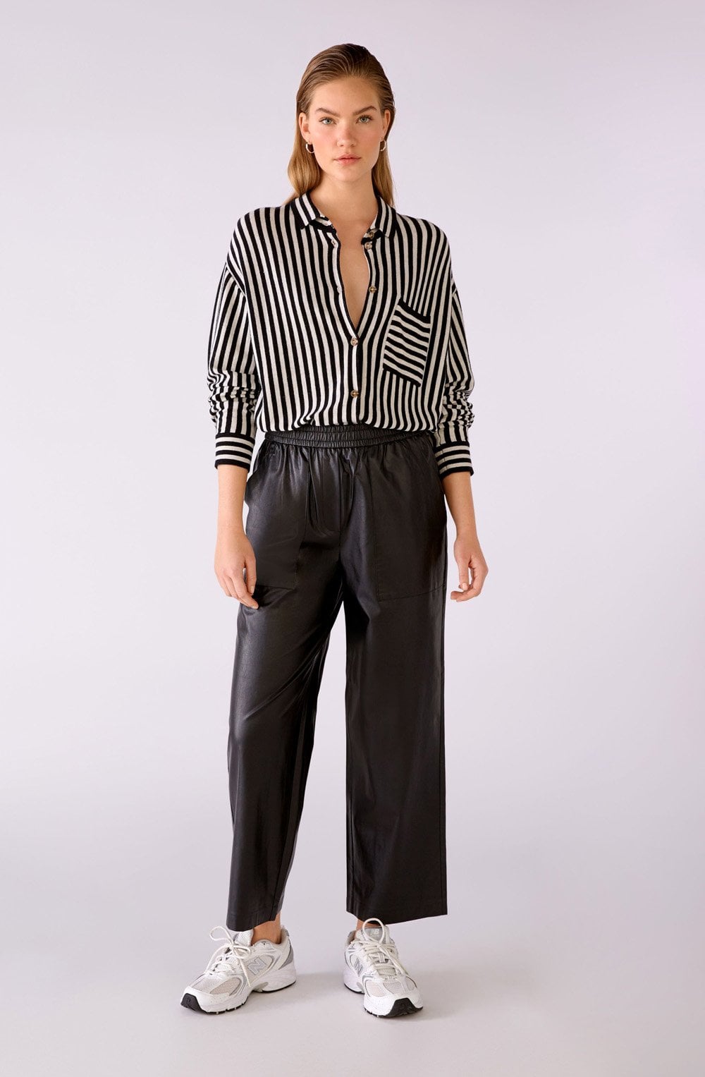 Black Striped Soft Knit Shirt
