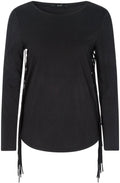 Black Tassel Detailed Top