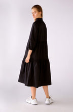 Black V Neck Ruffle Tiered Dress
