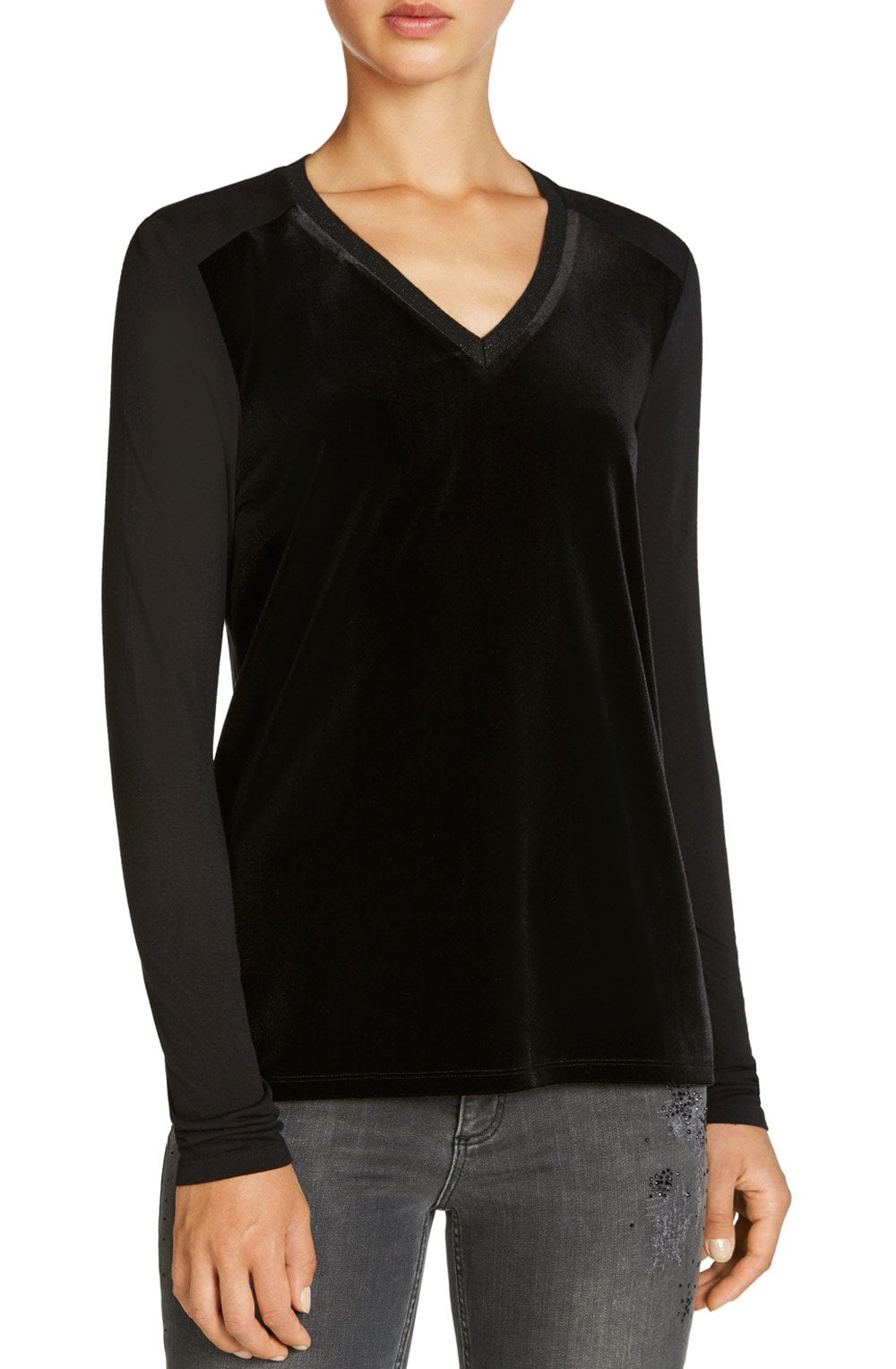 Black Velvet Front Top