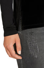 Black Velvet Front Top