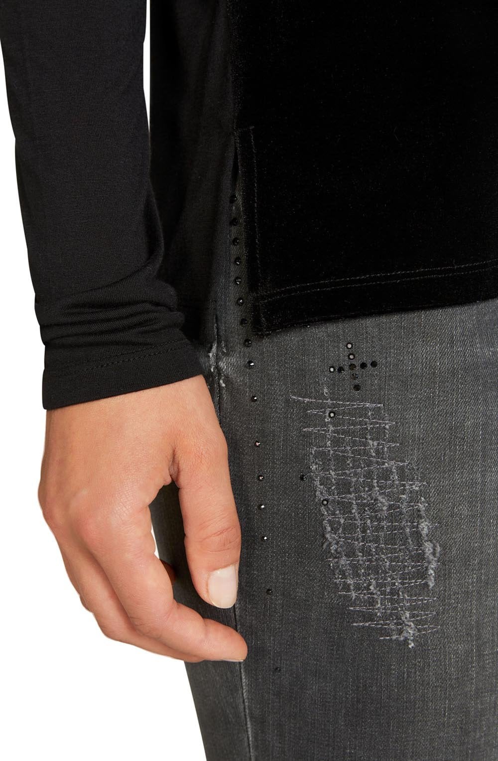 Black Velvet Front Top