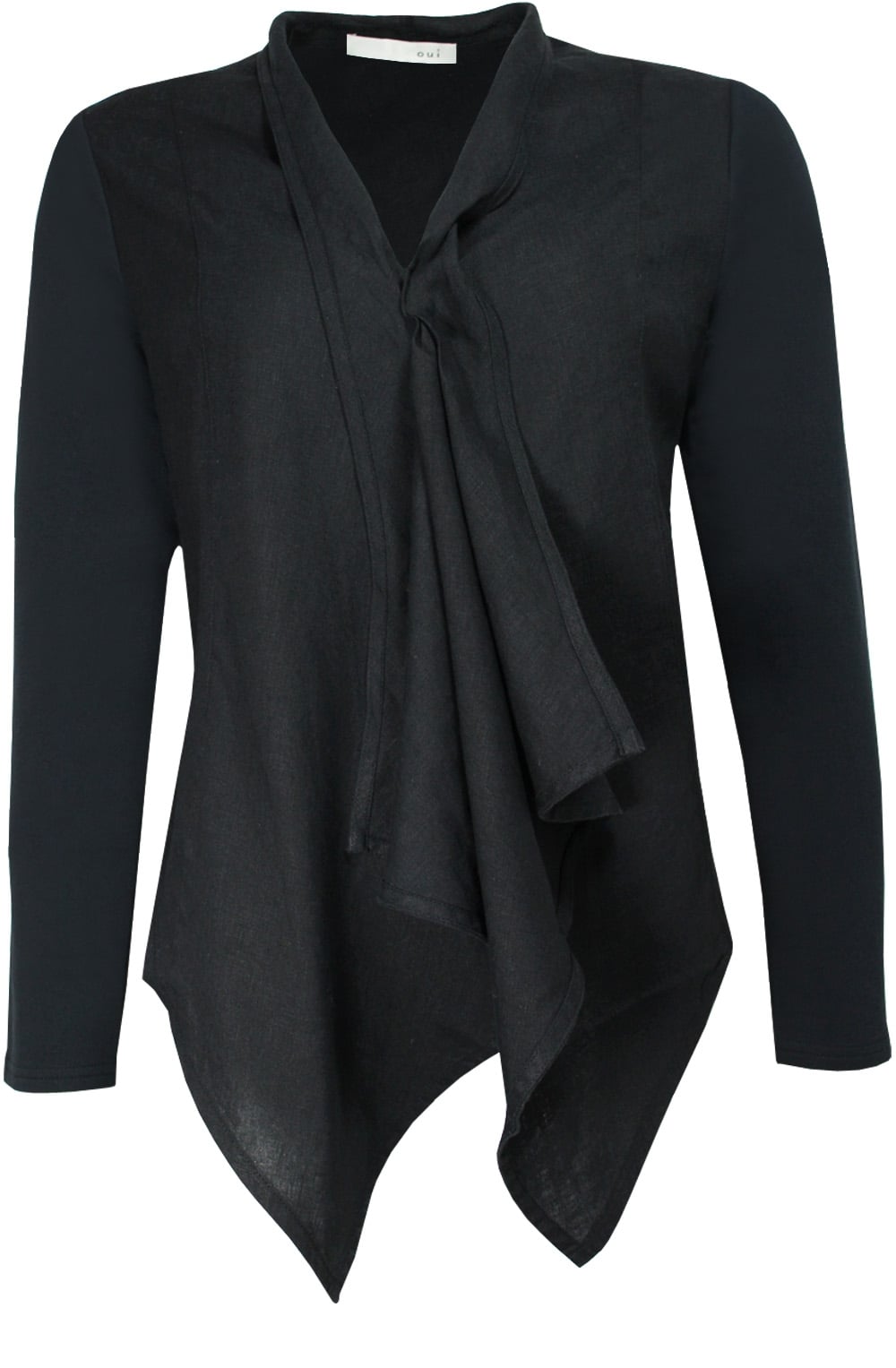 Black Waterfall Front Jacket