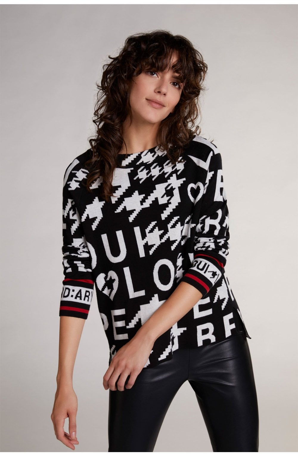 Black & White Bold Print Jumper