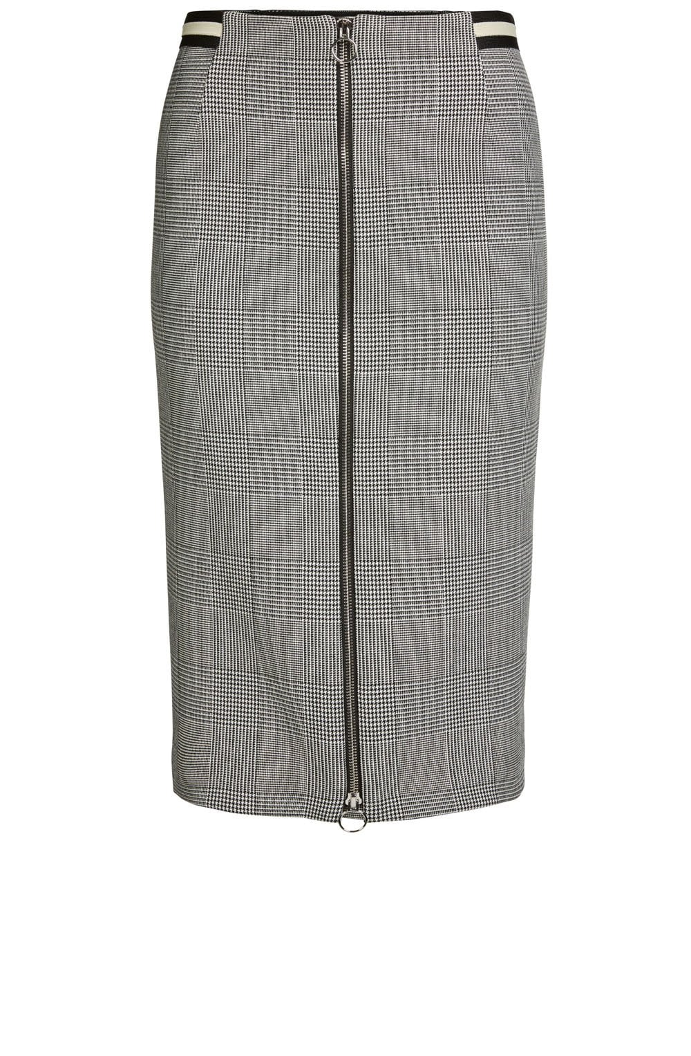 Black & White Check Pencil Skirt