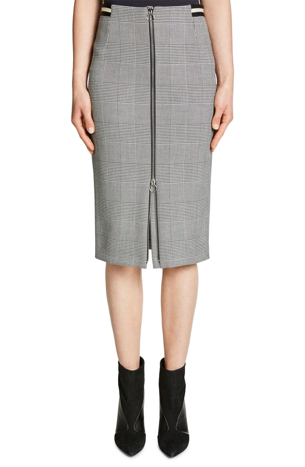 Black & White Check Pencil Skirt