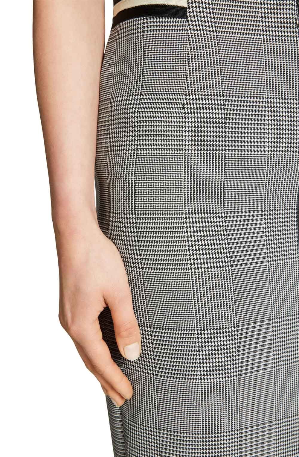 Black & White Check Pencil Skirt