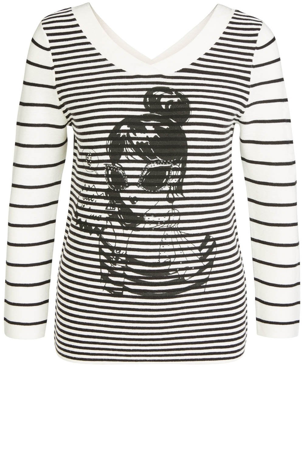 Black & White Contrasting Striped Jumper