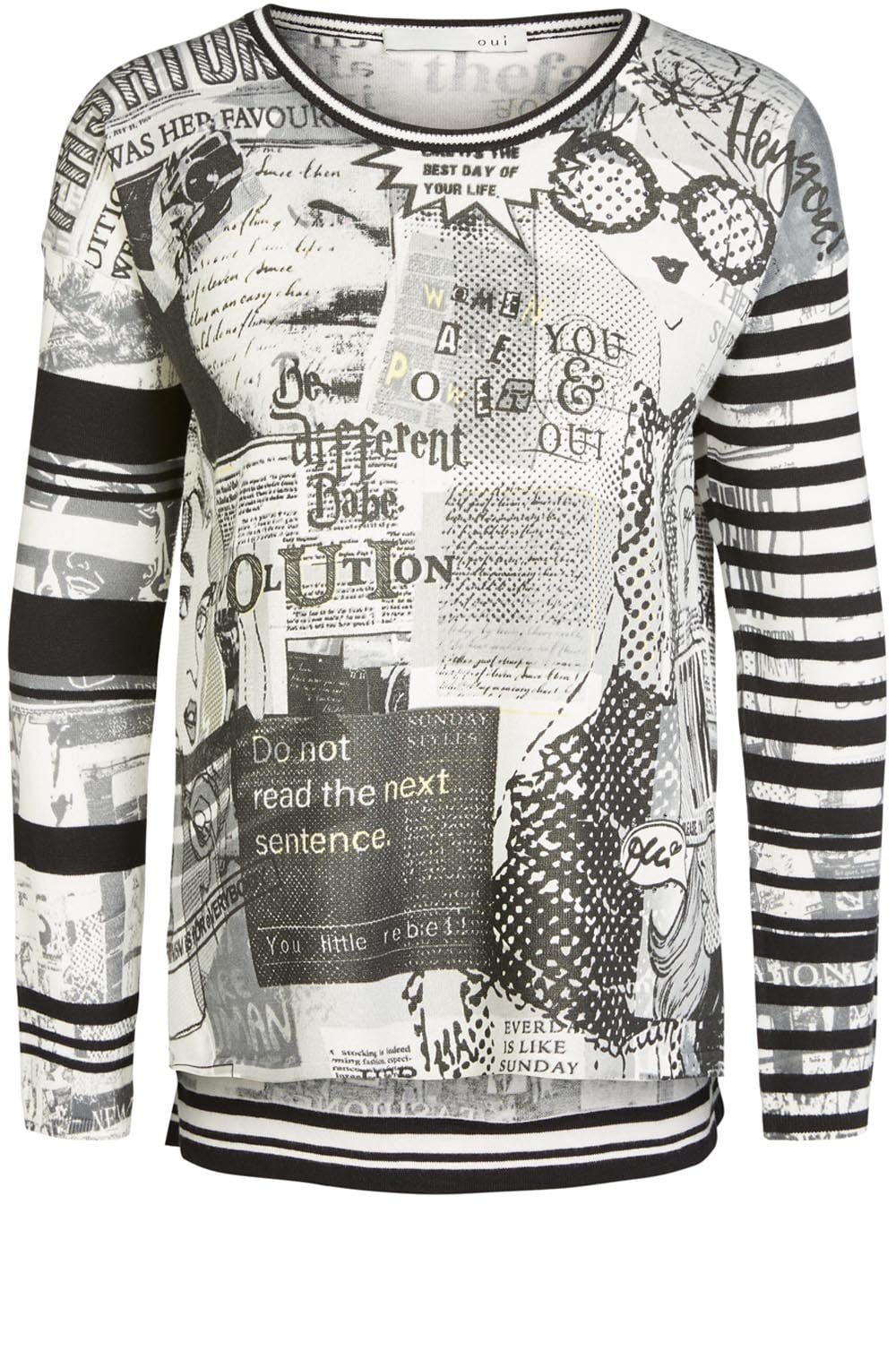 Black & White Newspaper Design Jumper